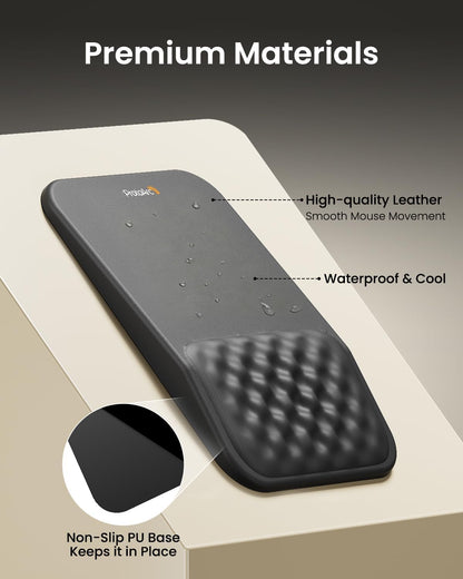 ProtoArc Ergonomic Mouse Pad with Wrist Rest, MP50 Mousepad with Massage Design, Soft Memory Foam and Non-Slip PU Base for Pain Relief, Desk, Home, Office, 12x8 Inches, Black