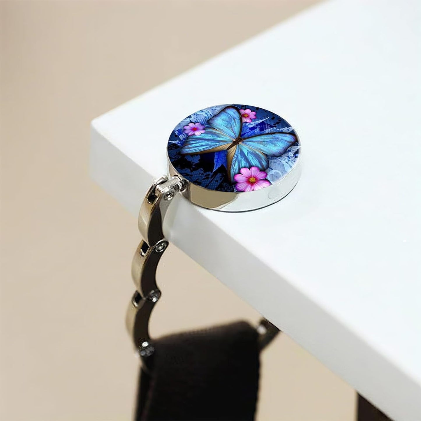 Foldable Purse Hook for Table, Purse Hanger for Table, Desk Bag Hook, Desk Purse Hook, Purse Holder for Table - Compact Portable Multi-Use Design, Aluminum Alloy Handbag Hanger, 3 Pcs (Style A)