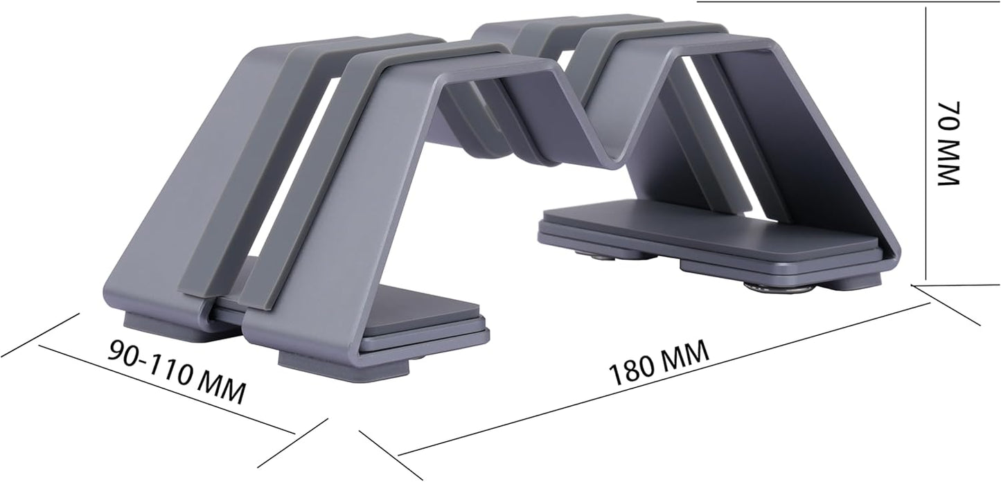 Adjustable Dual Vertical Laptop Stand - Supports 2 Devices Holder, Fit for All Laptops(10-30mm Thickness) - Fashion Design, Adjustable Width, Anti-Slip & Scratch-Resistant, Patented Design