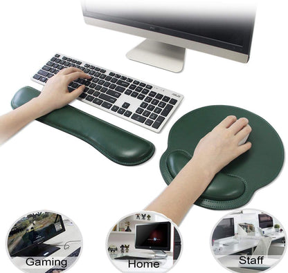 RICHEN Keyboard Wrist Rest and Mouse Pad with Wrist Support, Memory Foam Set for Gaming and Office, Comfortable & Lightweight for Easy Typing & Pain Relief (White Butterflies)