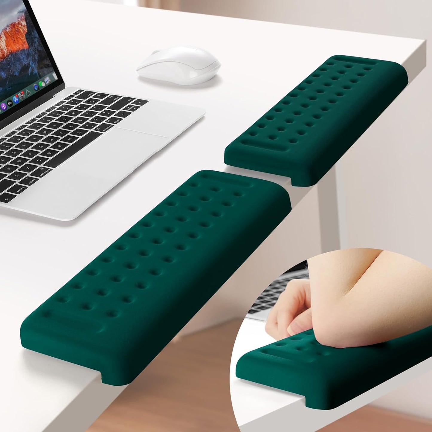 Sushret L-Shaped Desk Elbow Pad for Desk, 2-Pack Memory Foam Elbow Rest for Desk Edge Cushion, Non-Slip Ergonomic Arm Rest for Wrist, Palm & Forearm Support, Office Home, Separate Design, Black