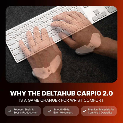 DELTAHUB Carpio 2.0 - Right-Handed Truly Ergonomic Wrist Rest for Mouse, Carpal Tunnel Support, Pain Relief, Anti-Fatigue, Easy Glide, Sleek, Office, Computer, Laptop, Gaming - Large, Black
