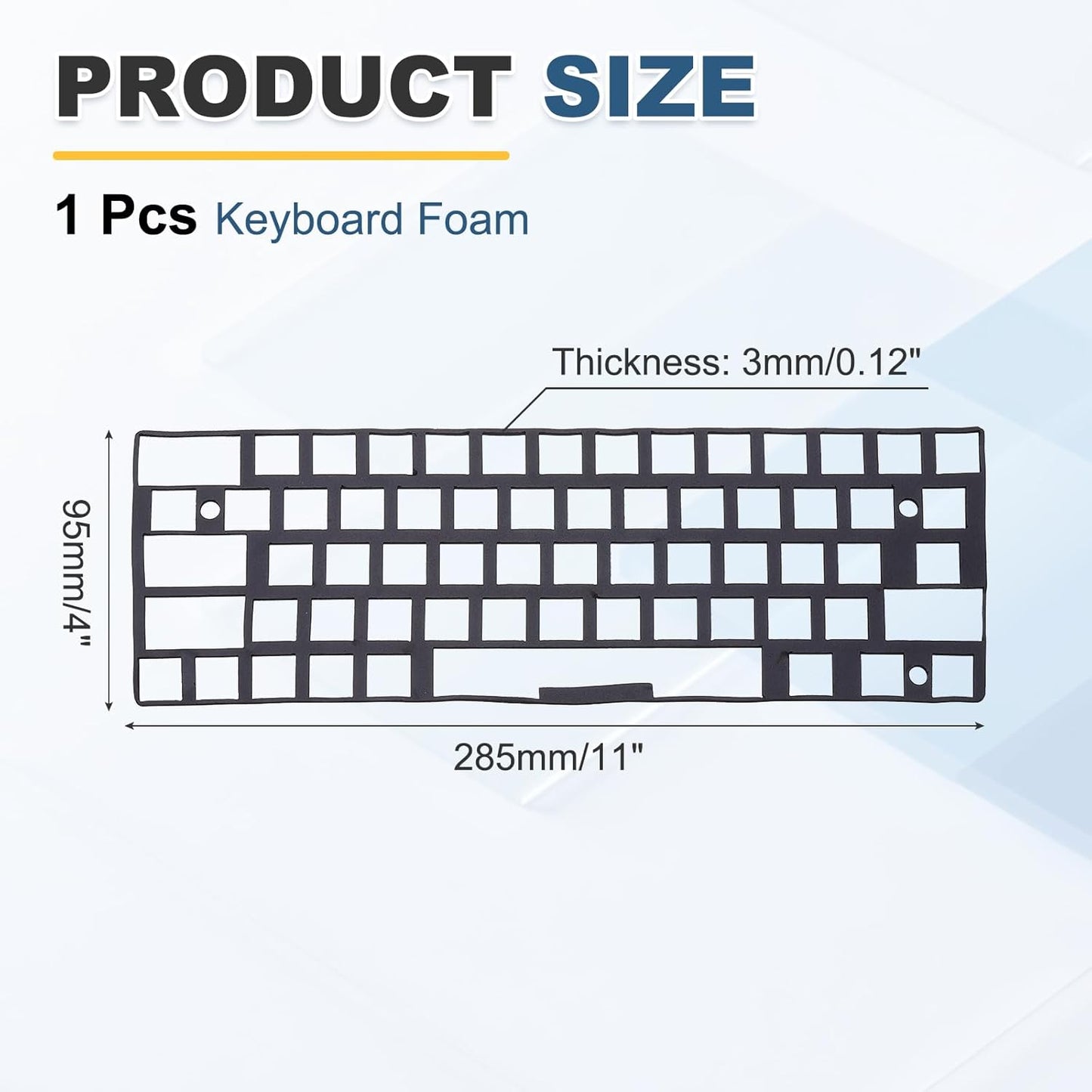 PATIKIL 5 x 17 Inch Keyboard Foam, 104/108 Layout Keyboard Sound Dampening Foam Pad Gasket Switches Dampener for Mechanical Key Boards, Black