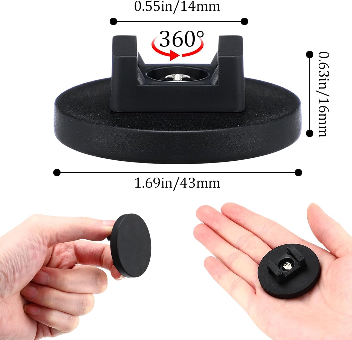 Yookeer 15 Pcs Magnetic Zip Tie Mount Base Black Magnetic Cable Clips Wire Holder Multipurpose Cable Ties Management Base Electrical Supplies for Wire (22 mm)