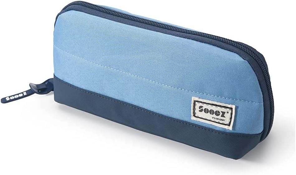 Sooez Wide-Opening Pencil Pen Case, Lightweight & Spacious Pencil Bag Pouch Box Organizer, Aesthetic Supply with Triangular Design for Adults, Grey