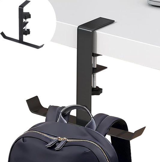 Adjustable Purse Hook for Table, Single Bag Hanger for Desk, Restaurant, Bar - Strong Metal Purse Holder for Handbags, Totes, Shopping Bags (0.62-2.36 Inch Clamp Range)