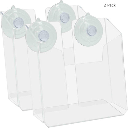 Marketing Holders 6 Pack Suction Cup Brochure Holder Holds 6 Inch Wide Literature Window or Glass Wall Mount Display Indoor Graphic Images Amenity Flyers or Reference Sheet Racks