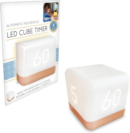Automatic Household LED Cube Timer. Time Management Timer Cube Timer 5-15-30-60 Minute Preset Timer. Countdown Flip Timer Use as Exercise Yoga Study Kitchen Timer, Home Decor Centerpiece Accent Light