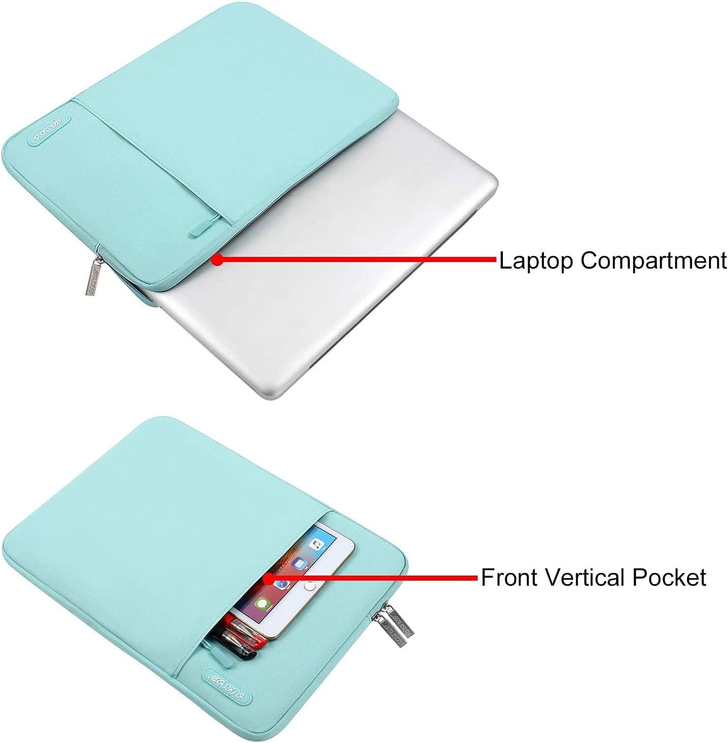 MOSISO Laptop Case 15 inch, 15 inch Laptop Sleeve Compatible with MacBook Air M5 A3448 M4 A3241 M3 A3114 M2 A2941 2026-2023, Dell XPS, Polyester Vertical Computer Sleeve Bag with Pocket, Black - Colors A