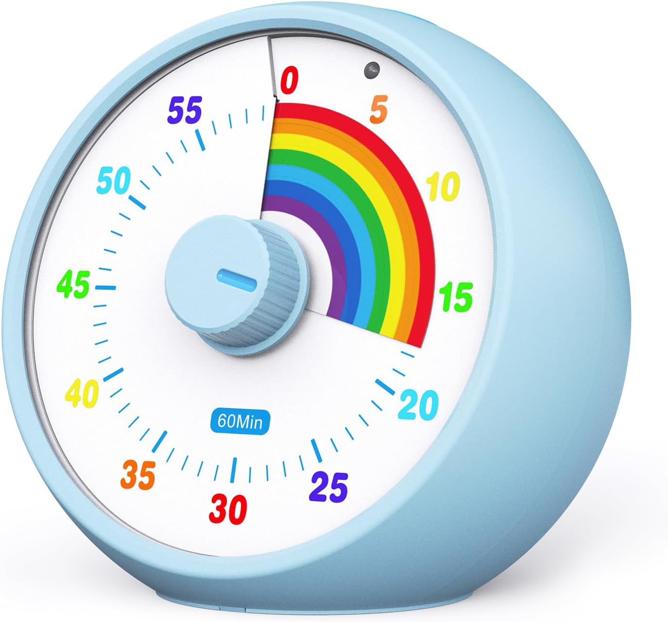 Visual Timer for Kids, 60-Minute Countdown Timer for Classroom Office Kitchen, Desk Timer Kids Time Management Tools with Silent Operation, Pomodoro Time Rainbow Pattern (Pink)