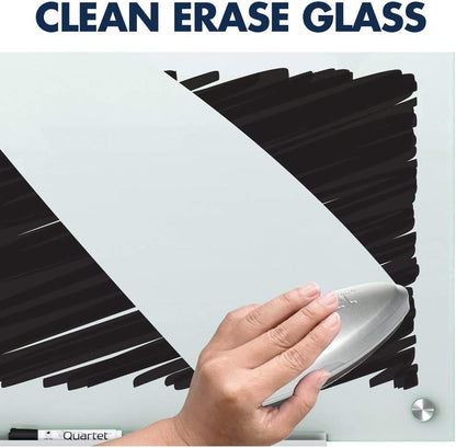 Quartet Magnetic Glass Dry Erase White Board, 48''W x 36''H Whiteboard, Infinity Frameless Mounting, White Surface (G4836W)