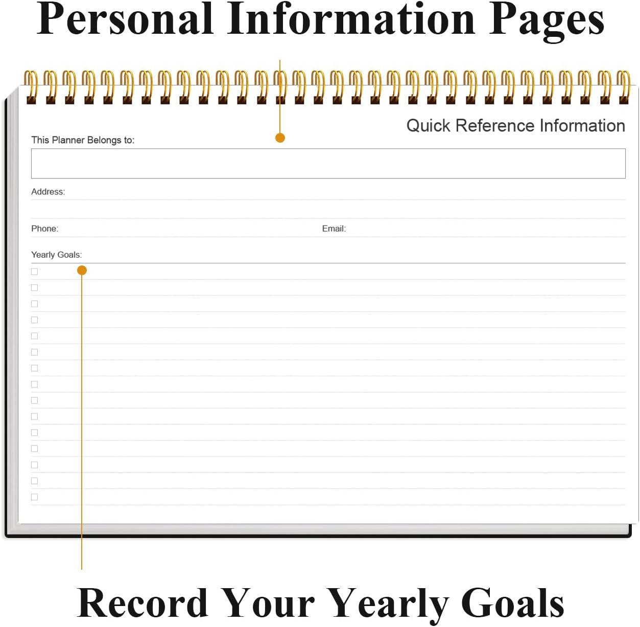 Weekly Productivity Planner - 8" x 11" Dashboard Desk Pad/Planner, Habit Tracker, Spiral Undated Weekly Planner for Office/School/Home, 54 Weeks, Black