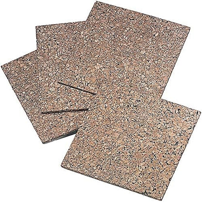 Quartet Cork Tiles, Bulletin Board Cork Panels 12" x 12" x 3/16", Natural, 4 Pack (102)