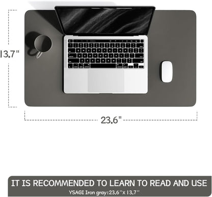 YSAGi Non-Slip Leather Desk Pad, Waterproof Laptop Computer Desk Keyboard Mat, Table Protector Blotter Mat, Large Mouse Pad for Office/Work/Home/Decor(Black, 31.5" x 15.7")