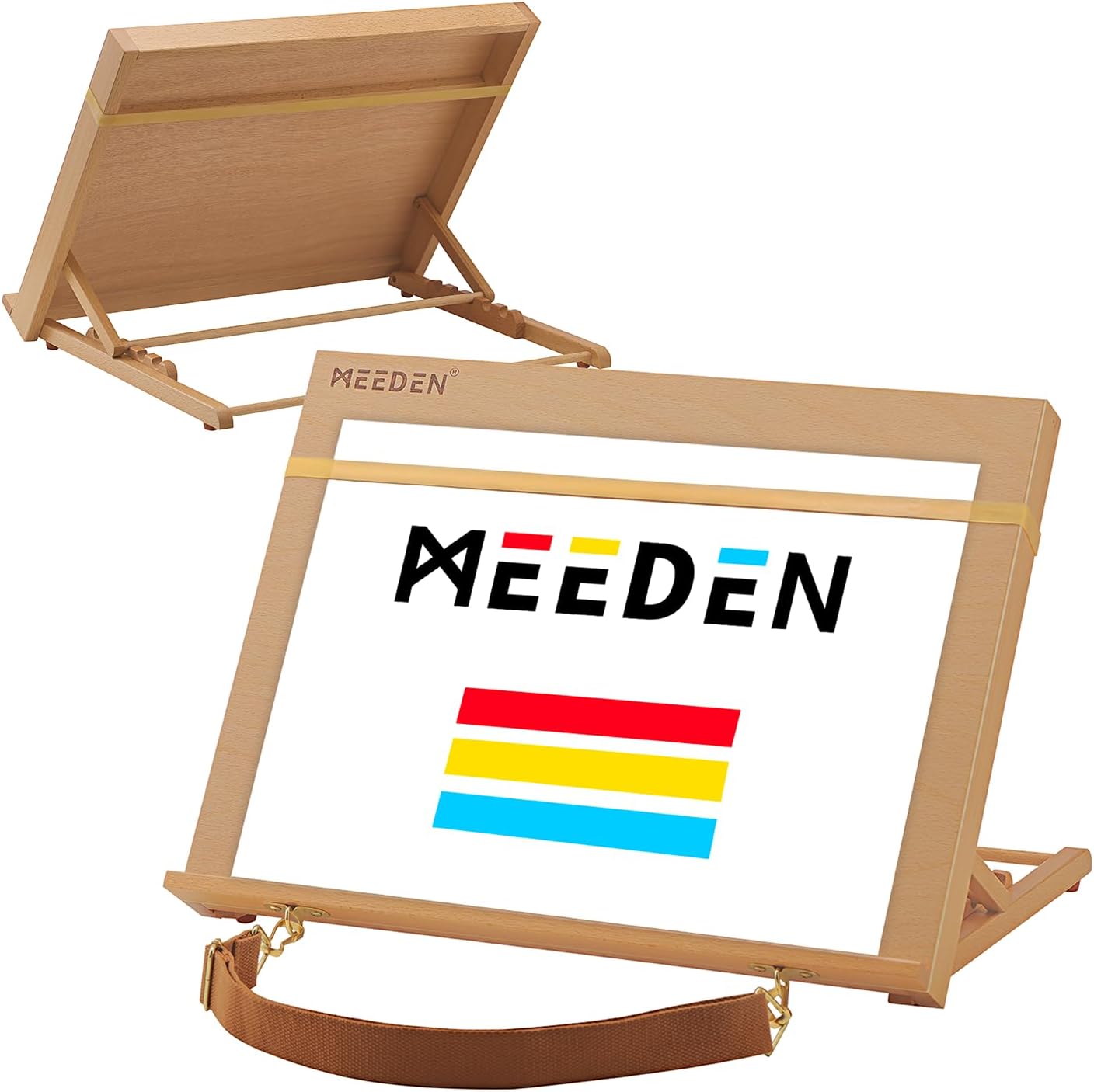 MEEDEN Extra Large(20"x 30") Wooden Tabletop Easel for Painting, 5-Position Adjustable Drawing & Sketching Board, Portable Beechwood Desktop Art Easel Stand for Adults, Artists, Beginners & Student