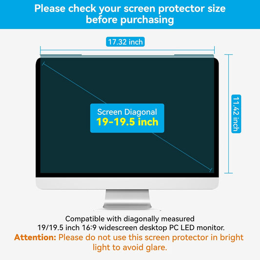MOSISO 20-22 inch Computer Blue Light Blocking Screen Protector Anti-UV Eye Protection Filter Film Panel for Diagonal 20,21.5,22 inch 16:9 Widescreen Desktop PC LED Monitor(19.29 x 12.48 inch/L x W)