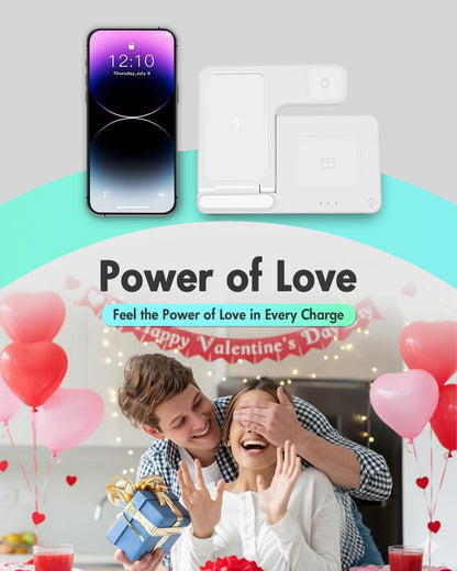 Wireless Charger iPhone Charging Station: 3 in 1 Charger Stand Multiple Devices for Apple - iPhone 17 16e 16 15 14 Pro Max 13 12 11 - Watch 11 10 9 8 7 6 5 4 3 2 SE and Ultra Series - Airpods 4 3 Pro