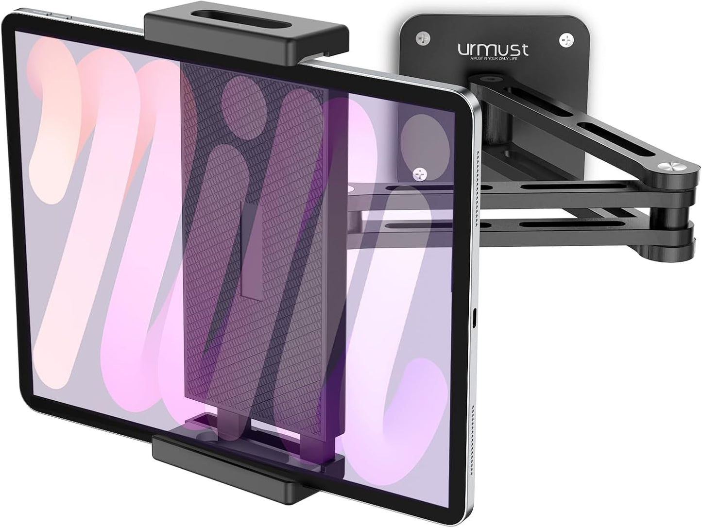 Urmust Tablet Stand for Desk, Adjustable iPad Holder for Bed, 360° Rotation, Sturdy Aluminum Tablet Arm Mount for 4.7"-15.6" iPad Pro/Air/Mini, iPhone, Galaxy Tab, for Kitchen, Work, Video Call