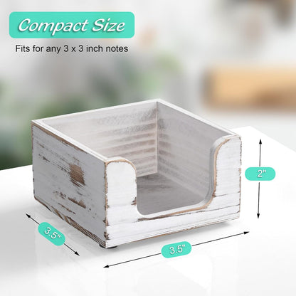Bivvclaz Wood Sticky Note Holder, 3 x 3 Inch Post It Note Dispenser for Office Desk Accessories, Self Stick Note Pad Holder, Memo Pad Holder Dispenser Organizer for School Office Desk Supplies, Black