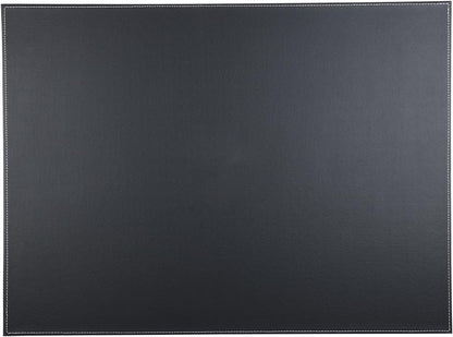 KINGFOM Ultra-Smooth PU Leather Desk Pad & Mat Office Desk Drawing & Writing Board A3/ A4 File Paper Clip Table Protector Mat on Top Large 24''x18'' (Black)