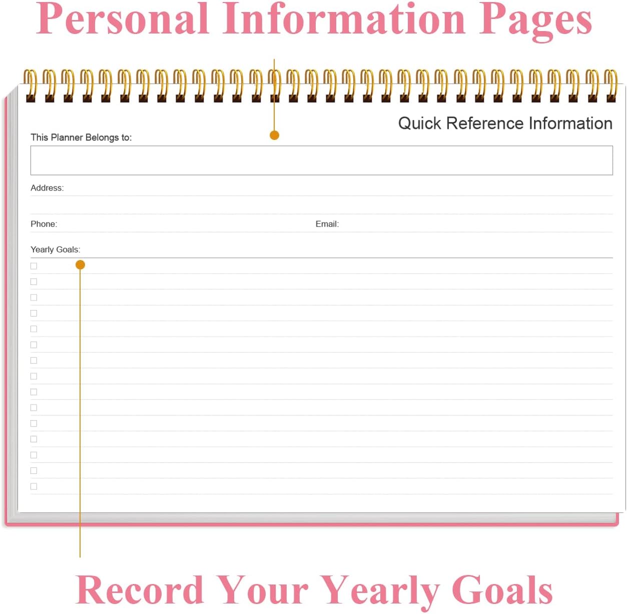 Weekly Productivity Planner - 8" x 11" Dashboard Desk Pad/Planner, Habit Tracker, Spiral Undated Weekly Planner for Office/School/Home, 54 Weeks, Black