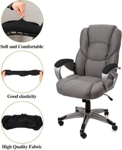 KALIONE 2 Pairs Office Chair Arm Covers, Armrest Slipcover Pads, Removable Office Chair Cover, Chair Arm Pads Arm Protectors, Office Removable Arm Rest Covering, Elastic Chair Armrest Cover(Black)