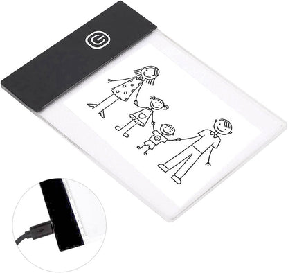 LED Light Board Mini A6 Portable Tracing LED Copy Board Light Box, Drawing Box Flip Book Kit Tablet Paint Pad, Eye Protective Adjustable Light Box 3.3 x 5.1in