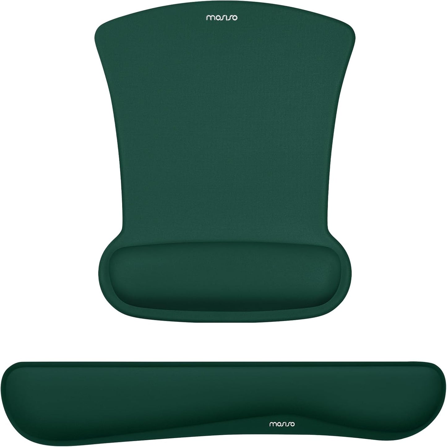 MOSISO Wrist Rest Support for Mouse Pad & Keyboard Set, Ergonomic Mousepad Non-Slip Base Home/Office Pain Relief & Easy Typing Cushion with Neoprene Cloth & Raised Memory Foam, Black