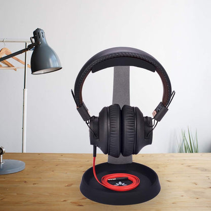 Avantree HS102 - Metal & Silicone Headphone Stand Hanger with Cable Holder, Black Desk Earphone Mount Rack, Fancy Music Studio Accessories