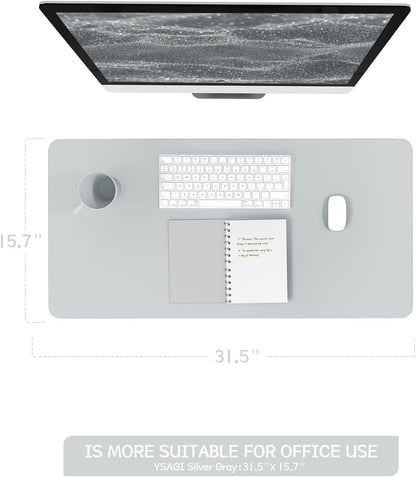 YSAGi Non-Slip Leather Desk Pad, Waterproof Laptop Computer Desk Keyboard Mat, Table Protector Blotter Mat, Large Mouse Pad for Office/Work/Home/Decor(Black, 31.5" x 15.7")