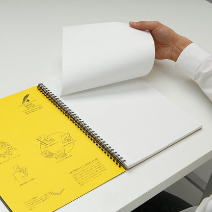 Maruman Mnemosyne Dot Grid Notebook- A5, 8.27" x 6.34", 80 Sheets / 160 Pages, 5mm Dotted Journal, Perforated Pages & Wire-Bound to Lay Flat, Black, Made in Japan