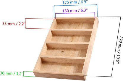 TANG SONG 1 Pack Bamboo Sunglasses Display Tray Eyewear Storage Case for Home or Office