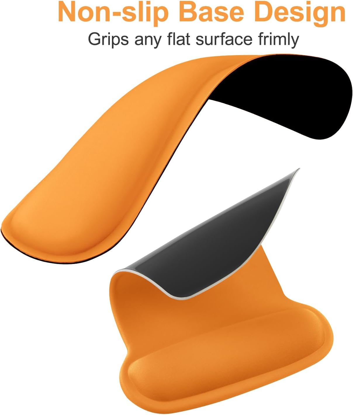 MOSISO Wrist Rest Support for Mouse Pad & Keyboard Set, Ergonomic Mousepad Non-Slip Base Home/Office Pain Relief & Easy Typing Cushion with Neoprene Cloth & Raised Memory Foam, Black