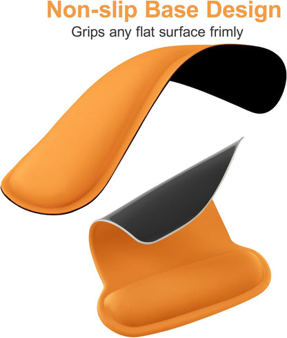 MOSISO Wrist Rest Support for Mouse Pad & Keyboard Set, Ergonomic Mousepad Non-Slip Base Home/Office Pain Relief & Easy Typing Cushion with Neoprene Cloth & Raised Memory Foam, Black