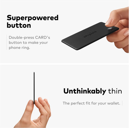 Chipolo CARD – Rechargeable Wallet Tracker Card, Bluetooth Tracker, Item Locator, Passport Finder Compatible with Apple Find My or Find Hub with Call Your Phone & Out of Range Alerts