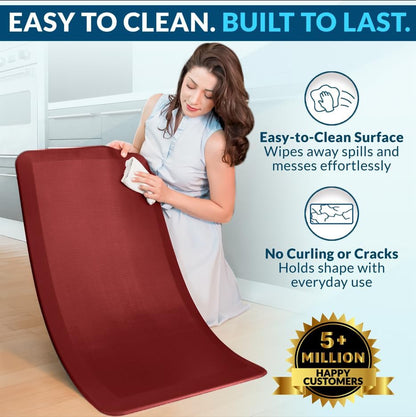 ComfiLife Anti Fatigue Floor Mat – 3/4 Inch Thick Kitchen Mats for Floor, Standing Desk Mat, Kitchen Rug – Comfort at Home, Office – Durable – Stain Resistant – Non-Slip Bottom (20" x 32", Black)