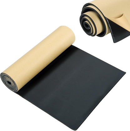 Sponge Neoprene Foam Rubber Sheet with Adhesive, 1/4" T x 12" W x 54" L, 4.5 Sqft for DIY Padding, Gaskets, Weatherproofing, Soundproofing, Vibration Dampening, Sponge Neoprene Foam Rubber Sheet