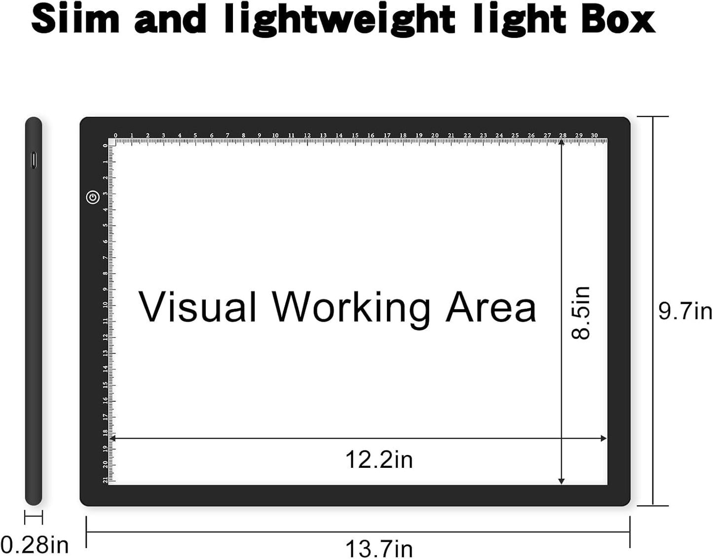 Fiqiuuiid A4 Rechargeable LED Light Pad, Tracing Light Box with 6-Level Dimmable & Light Guide artboard, Diamond Painting Light Board with Stand and Top Clip, Cordless Lightbox with Carrying Case