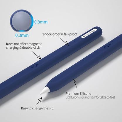 Ultra Thin Protective Pencil Cover for Apple Pencil Pro &Apple Pencil 2nd Gen Silicone Case Sleeve Compatible with Apple Pencil Pro (Pink)