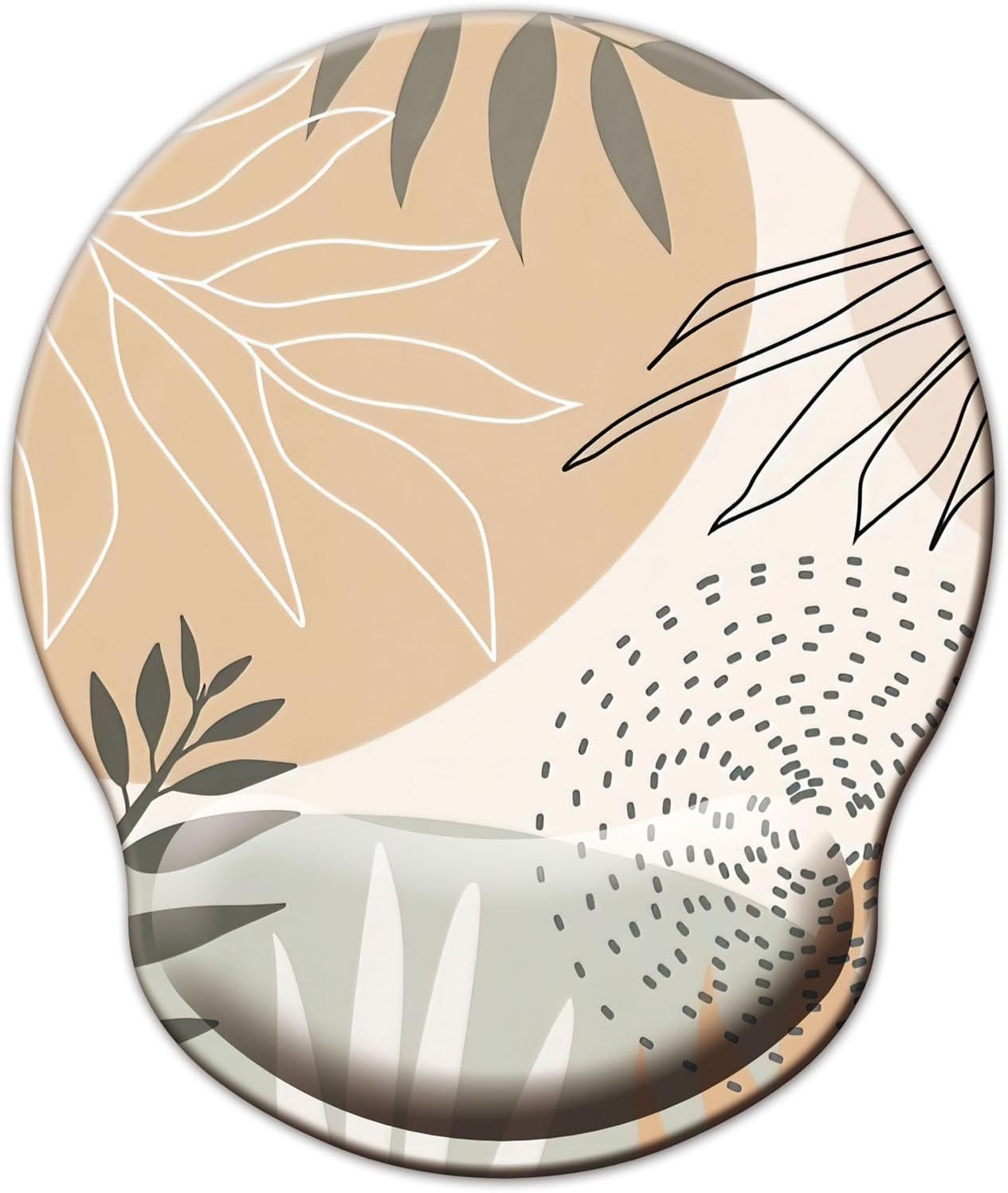 Mouse Pad with Wrist Support, Ergonomic Mouse Pad with Memory Foam Wrist Rest Cushion, Non-Slip Rubber Base Gaming Mice Pad for Home Office Computer Laptop, Flowers Grass
