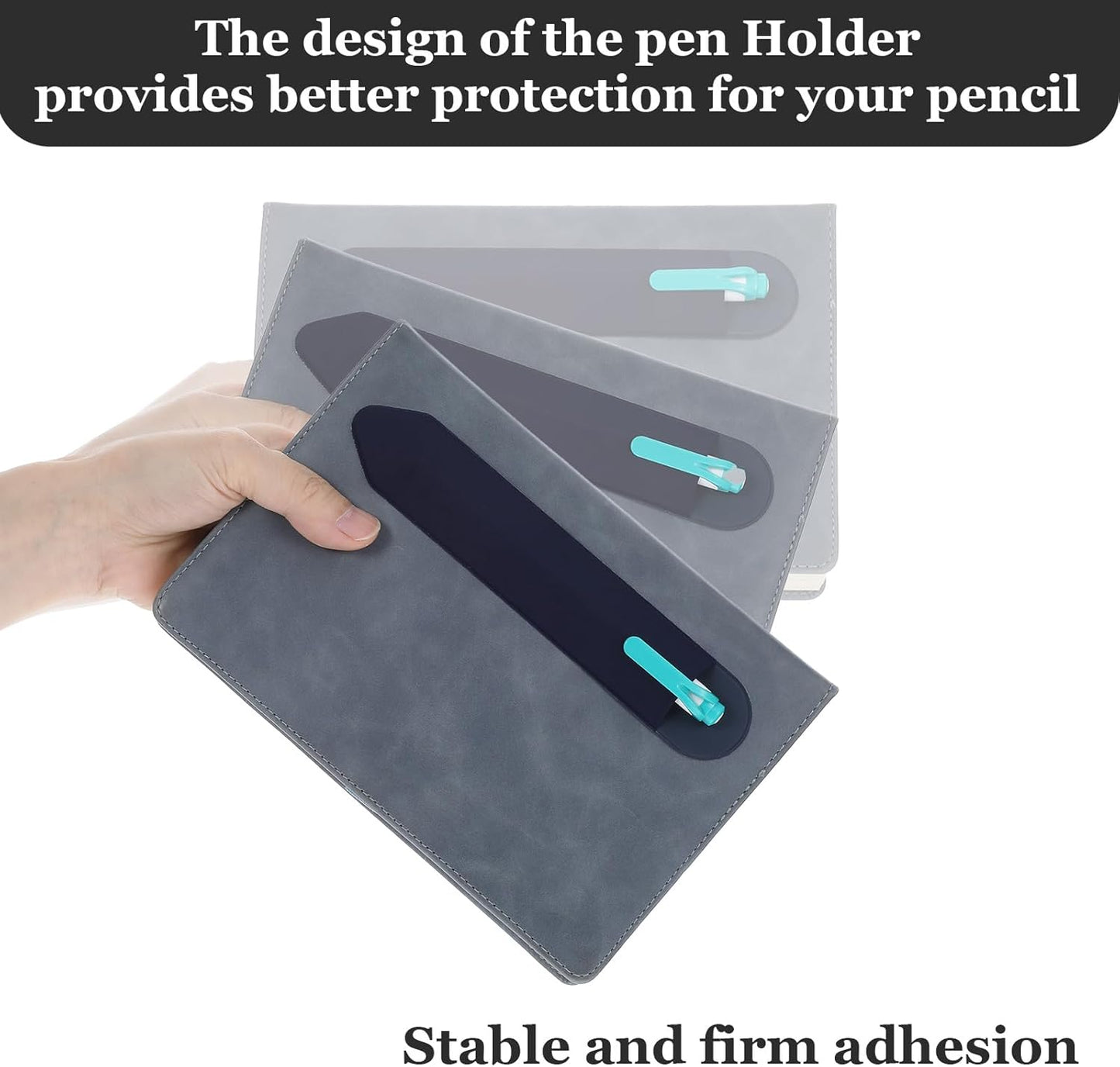 4PCS Universal Stylus Holder,Tablet Pen Cover,Elastic Cover for Stylus Pen,Self-Adhesive Pen Holder - Black,Pink,Gray,Blue
