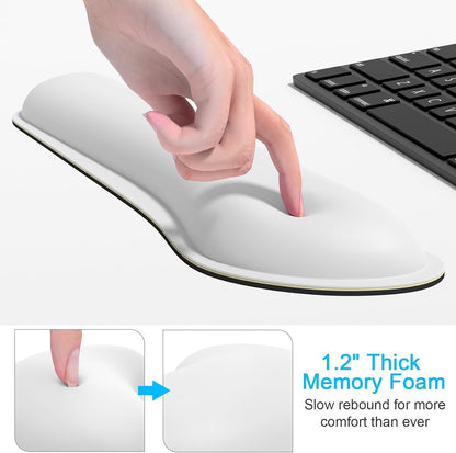 Dapesuom Mouse Wrist Rest, Ergonomic Memory Foam Mouse Wrist for Computer Desk Mats Support, PU Leather Hand Rest Pad Cushion for Gaming, Laptop, Men, Women, Pain Relief & Easy Typing, Black