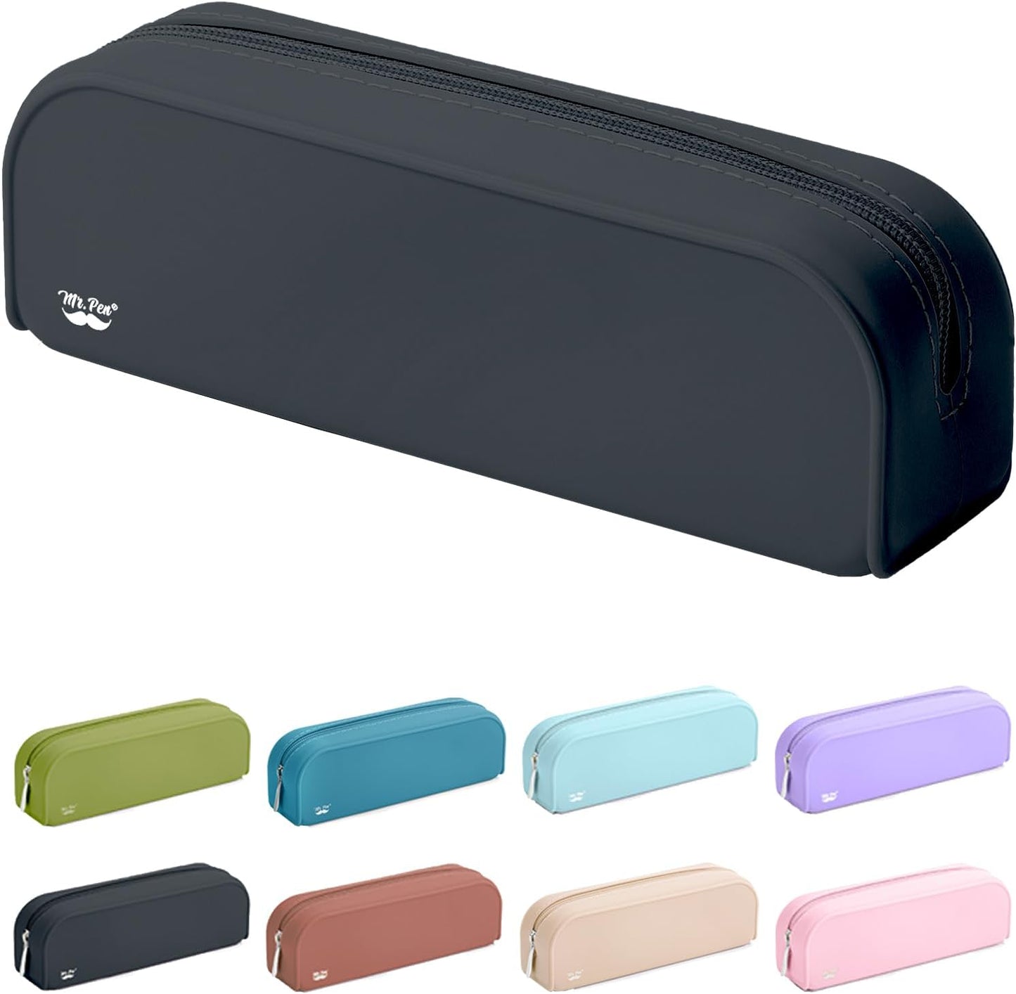 Mr. Pen- Silicone Pencil Case, Aesthetic Pencil Bag for Women, Makeup Pouch, Multifunctional Pouch for Stationery, Cosmetics and Electrical Goods Storage