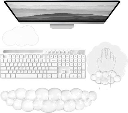 Cloud Keyboard Wrist Rest Dark Green Mouse Pad with Wrist Rest Ergonomic Wrist Pad Memory Foam Non-Slip Wrist Support for Computer Laptop Gaming Home Office Relief Typing Pain Green