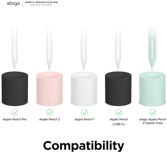 elago Pencil Stand Compatible with Apple Pencil Pro, Apple Pencil (1st & 2nd Generation) and Apple Pencil (USB-C) and Any Tablet Stylus with or Without Pencil Case or Sleeve [Black]