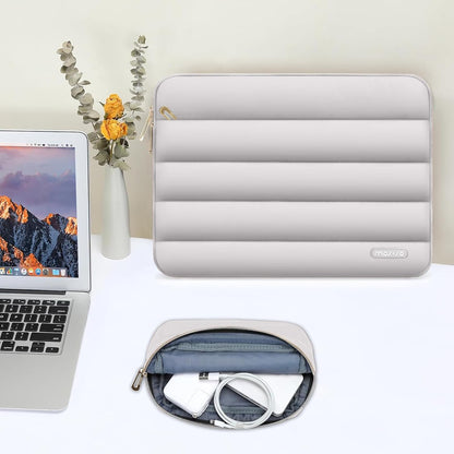 MOSISO Laptop Case 13.3 inch,13-13.3 inch Puffy Laptop Sleeve Compatible with MacBook Neo/Air 13.6 M5 M4 M3 M2 M1/Pro 13/14,HP Dell ASUS Lenovo,Polyester Horizontal Bag with Small Case, Sand