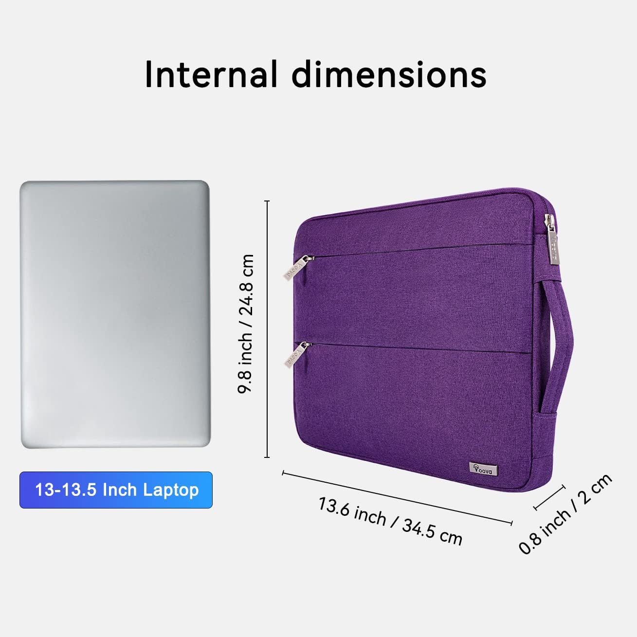Voova 15.6 16 Inch Laptop Sleeve Case Compatible with MacBook Pro 16 M1/M2/M3/M4 Max 2019-2025, 15.6-16” Hp Lenovo Acer Asus, Waterproof Slim Computer Bag Cover with Handle, Grey