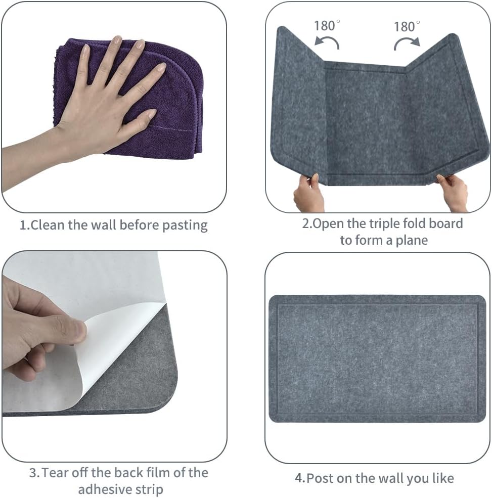 Vuzvuv Black 28"x16" Large Cork Board with 50 Push Pins & Sticky Notes, Self-Adhesive Bulletin Board for Wall, Felt Pin Vision Board for Paste Notes,Schedules Offices Home