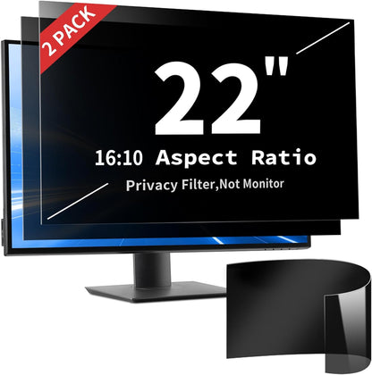 2 Pack- 27 Inch Curved Computer Privacy Screen Filter for 16:9 Widescreen Computer Screen Protector Computer Screen Privacy Shield Anti Glare and Blue Light
