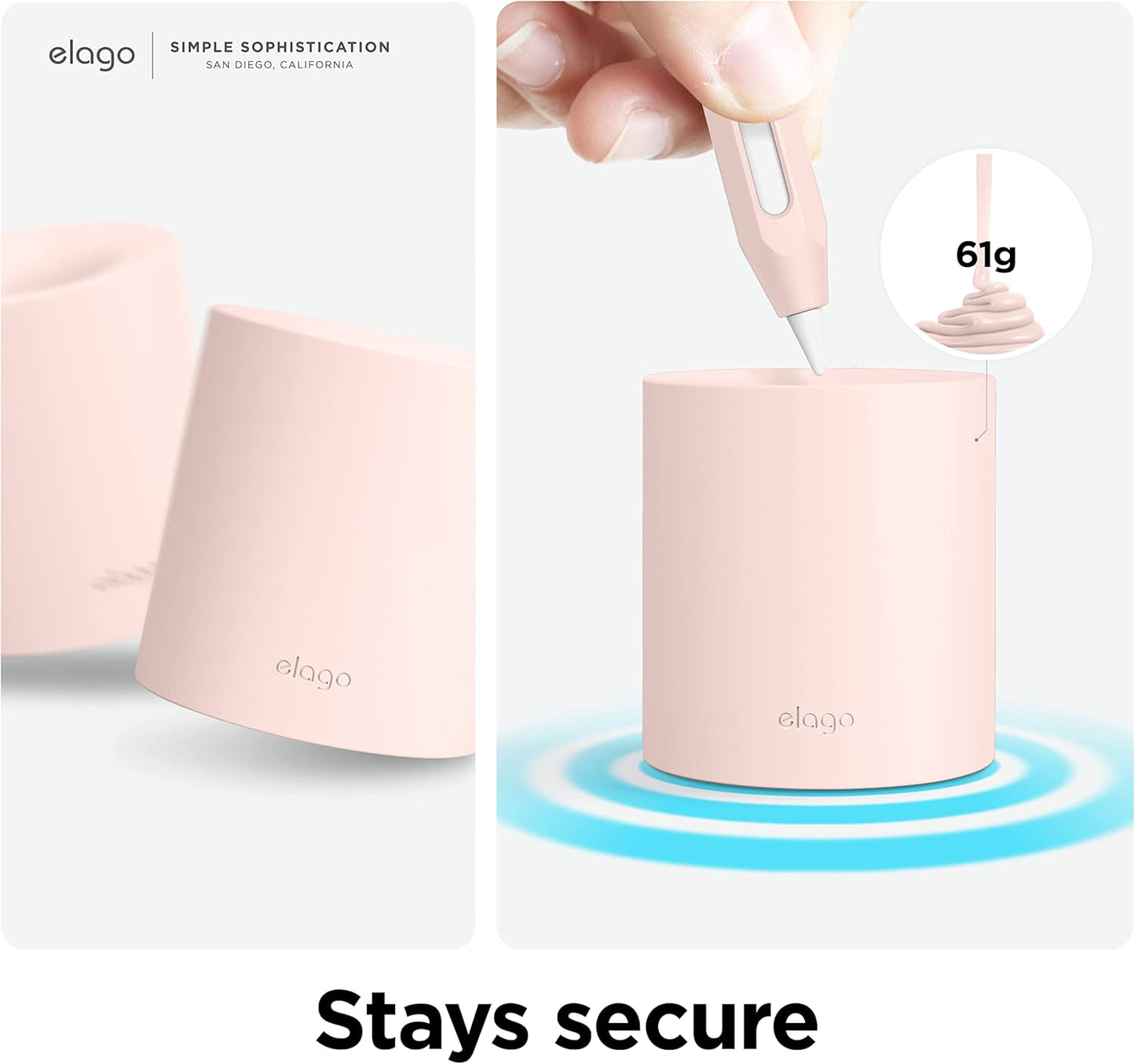 elago Pencil Stand Compatible with Apple Pencil Pro, Apple Pencil (1st & 2nd Generation) and Apple Pencil (USB-C) and Any Tablet Stylus with or Without Pencil Case or Sleeve [Black]
